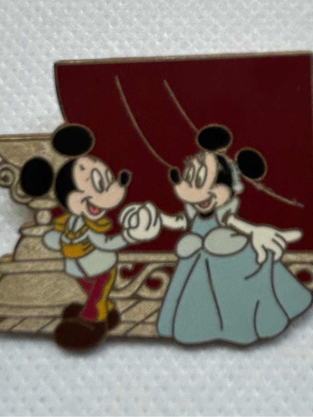 Mickey & Minnie Prince and Princess Enamel Pin - Red, Light Blue, Black